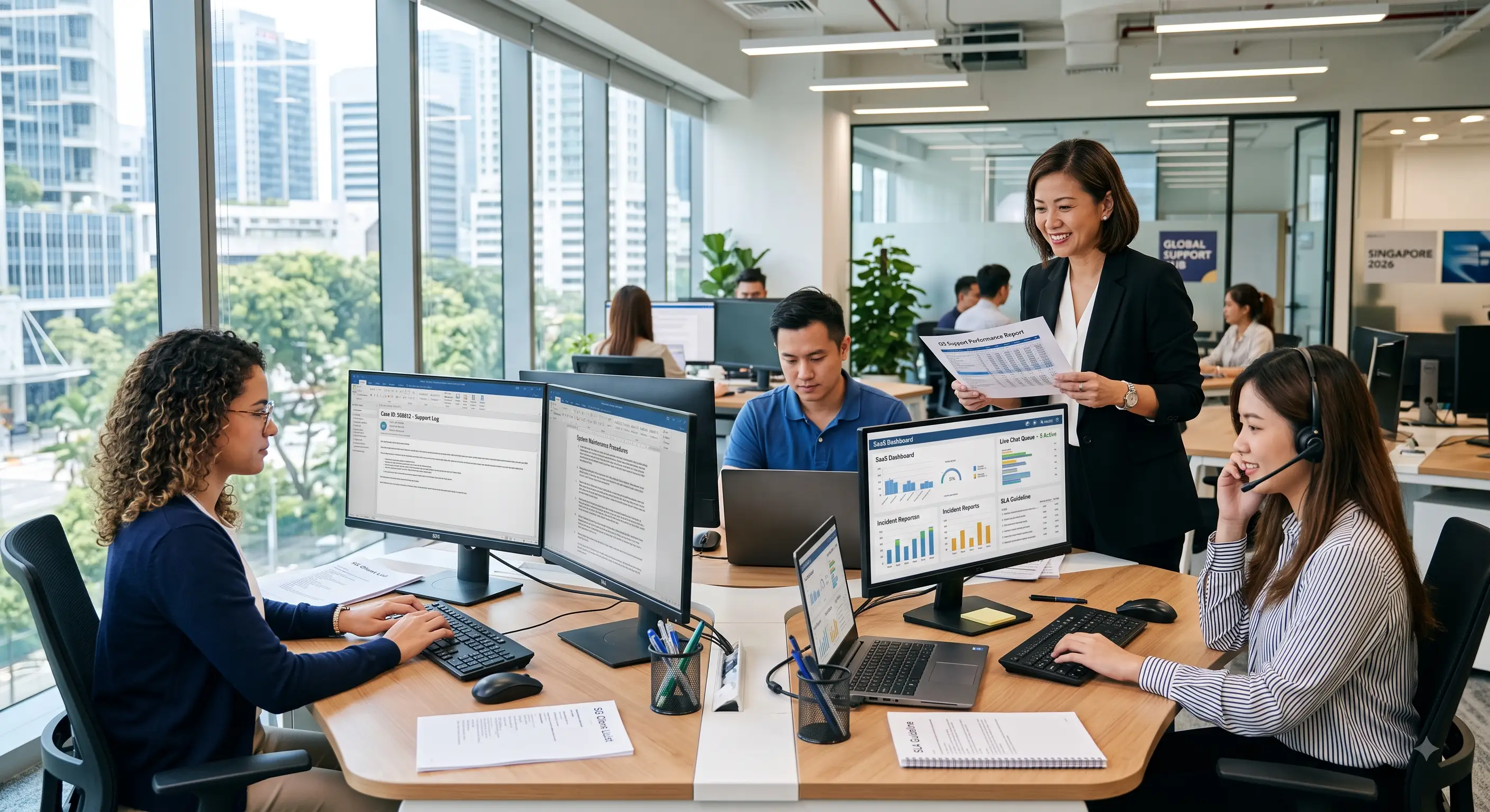 Back-office support services team reviewing real estate operations checklist – GravityOne Solution