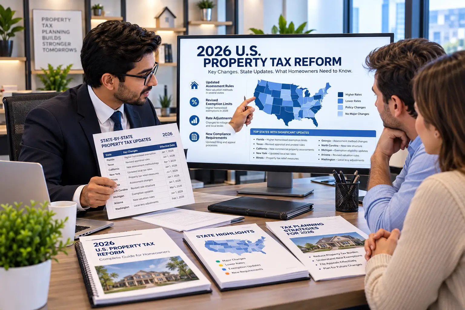 2026 U.S. property tax reform and reassessment consultation showing state-by-state tax updates, assessment rules, exemption limits, and strategies to lower property tax bills for homeowners – GravityOne Solution
